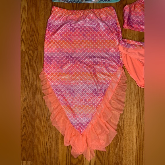 Wonder Nation 4 piece mermaid swim suits (tail, bikini bottoms & 2 tops) XXL 18 - Picture 2 of 11